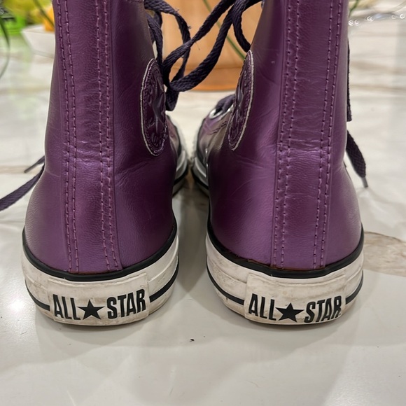 EUC Converse All Star high top in metallic purple - Picture 5 of 8